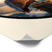 Poster Image 3D circulaire d'un beau pélican Brown (Coin)