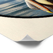 Poster Image 3D circulaire d'un beau pélican Brown (Coin)