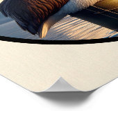 Poster Image 3D circulaire d'un beau pélican Brown (Coin)