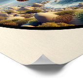 Poster Image 3D circulaire d'un beau pélican Brown (Coin)