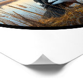 Poster Image 3D circulaire d'un canard à oeil d'or commun (Coin)