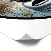 Poster Image 3D circulaire d'un canard à oeil d'or commun (Coin)