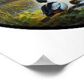Poster Image 3D circulaire d'un canard à oeil d'or commun (Coin)