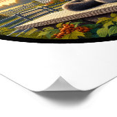 Poster Image 3D circulaire d'un chat domestique à air cou (Coin)