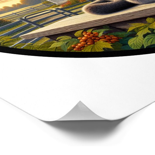 Poster Image 3D circulaire d'un chat domestique à air cou (Coin)