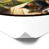 Poster Image 3D circulaire d'un chat domestique à air cou (Coin)