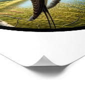 Poster Image 3D circulaire d'une hirondelle d'arbre perch (Coin)