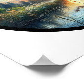 Poster Image 3D circulaire d'une hirondelle d'arbre volan (Coin)