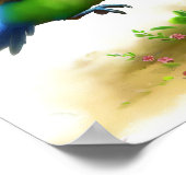 Poster Image 3D d'un perroquet à couronne bleue (Coin)