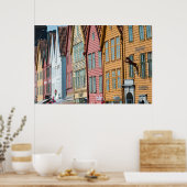 Poster Image Abstraite Tyske Bryggen maisons en bois Berg (Cuisine)