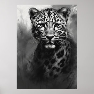 Poster Image Ai, Croquis Au Charbon. Leopard