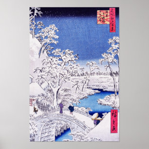 Poster Image au pont par Utagawa Hiroshige