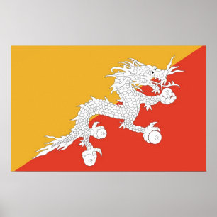 Poster Image avec le drapeau du Bhoutan