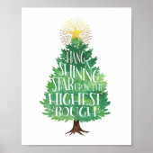 Poster Image brillante Noël Arbre Citation d'art Imprimer (Devant)