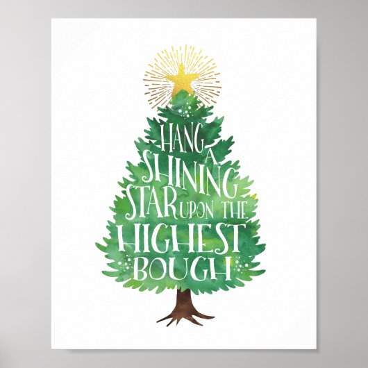 Poster Image brillante Noël Arbre Citation d'art Imprimer (Devant)