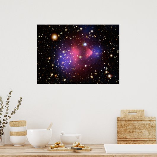 Poster Image composite de Galaxie à lumière visible et à (Cuisine)