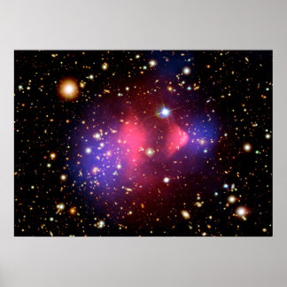 Poster Image composite de Galaxie à lumière visible et à 