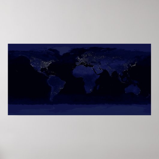 Poster Image composite de la Terre la nuit. (Devant)