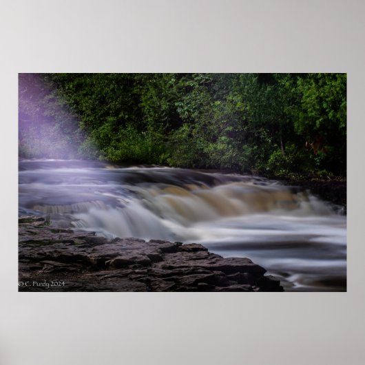 Poster Image couleur complète des célèbres chutes Ocqueoc (Devant)