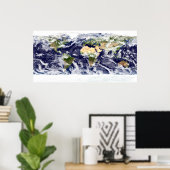 Poster Image couleur vraie de toute la Terre (Bureau à domicile)