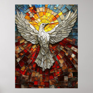 Poster Image de la lumière de Mosaic White Dove World Pea