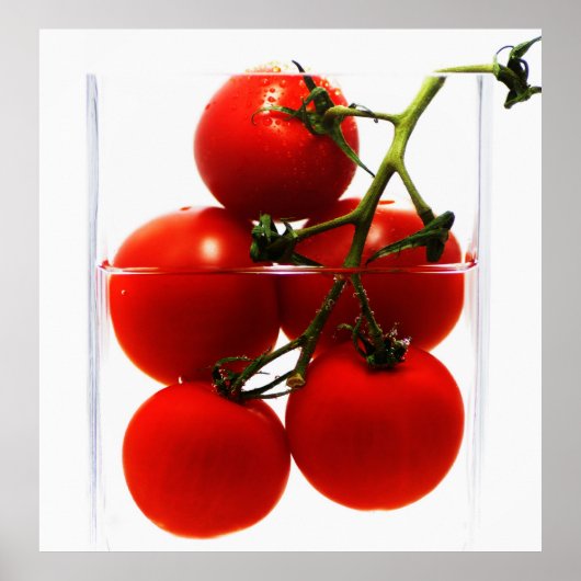 Poster Image de la tomate dans le verre de l'abstrait de (Devant)