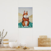 Poster image de lapin brun souriant (Cuisine)