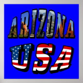 Poster Image de l'Arizona et texte du drapeau des États-U (Devant)