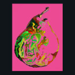 Poster Image de l'art de l'aquarelle de la pop art aux fr<br><div class="desc">Illustration d'art original d'un fruit de poire de l'artiste Sacha Grossel dans le style pop art moderne contre un arrière - plan rose vif. Cette peinture originale en stylo et aquarelle est disponible ici pour les impressions d'art. Lumineuse et colorée sur le thème des fruits et légumes. Couleur arrière -...</div>