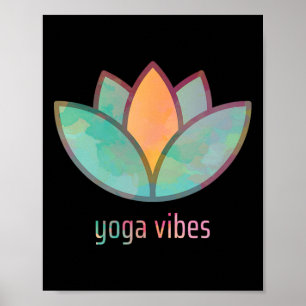 Poster Image de lotus Yoga Vibes dans un design aquarelle