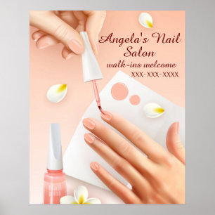 Poster Image de mains avec ongles personnalisée pour salo