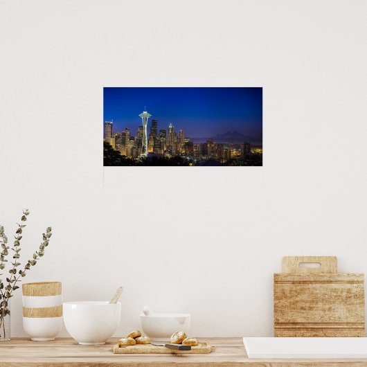 Poster Image de Seattle Skyline le matin. (Cuisine)