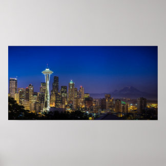 Poster Image de Seattle Skyline le matin.