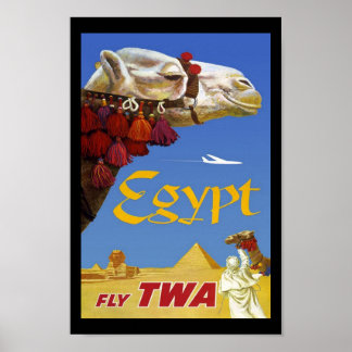 Poster Image de voyage rétro vintage Égypte