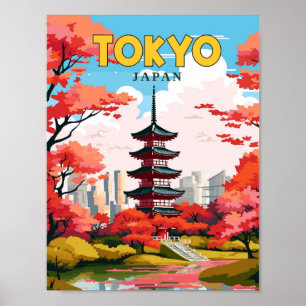 Poster Image de voyage vintage Tokyo Japon
