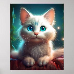Poster Image D'Imaginaire D'Un Jeune Chat Albino