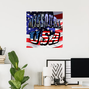 Poster Image du Missouri et texte USA