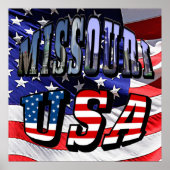 Poster Image du Missouri et texte USA (Devant)