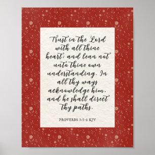 Poster Image du verset biblique Proverbes 3:5-6 KJV