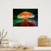 Poster Image d'un champignon sauvage sur le mur du fond d (Cuisine)
