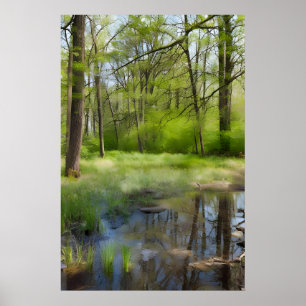 Poster Image d'un paysage forestier dans un marécage