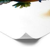 Poster Image en 3D d'un joli perroquet à capuchon Brown (Coin)