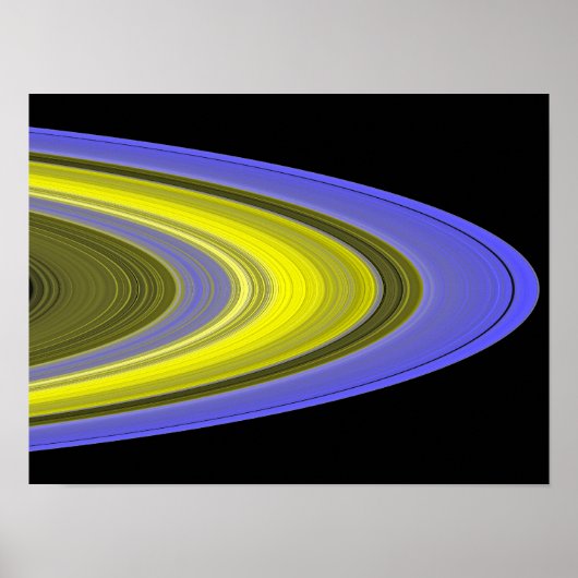Poster Image fausse couleur des anneaux de Saturne (Devant)