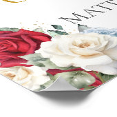 Poster Image Floral Bleu Blanc Rouge Funérailles Mémorial (Coin)