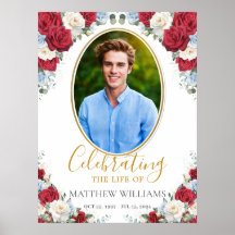 Image Floral Bleu Blanc Rouge Funérailles Mémorial