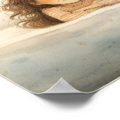 Poster Image mignonne de petite fille et chat (Coin)