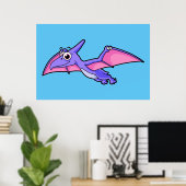 Poster Image Mignonne D'Un Ptérodactyle Volant. (Bureau à domicile)