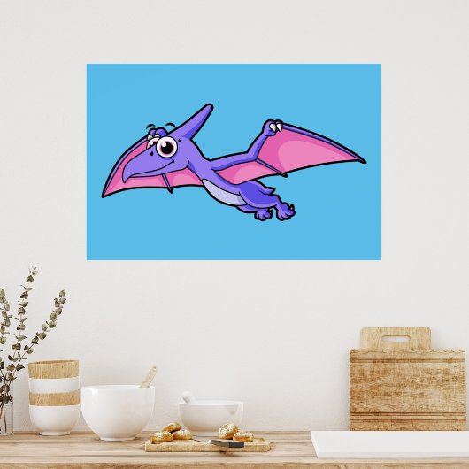 Poster Image Mignonne D'Un Ptérodactyle Volant. (Cuisine)
