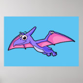 Poster Image Mignonne D'Un Ptérodactyle Volant. (Devant)