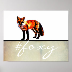 Poster image murale foxy fox avec texte